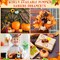 49 Pcs Fall Pumpkin Ornament Autumn Hanging Mini Pumpkin Shaped Tree Decorations Thanksgiving Fabric Harvest Pumpkin Ornament Ball for Party Farmhouse Halloween Christmas(Vibrant)